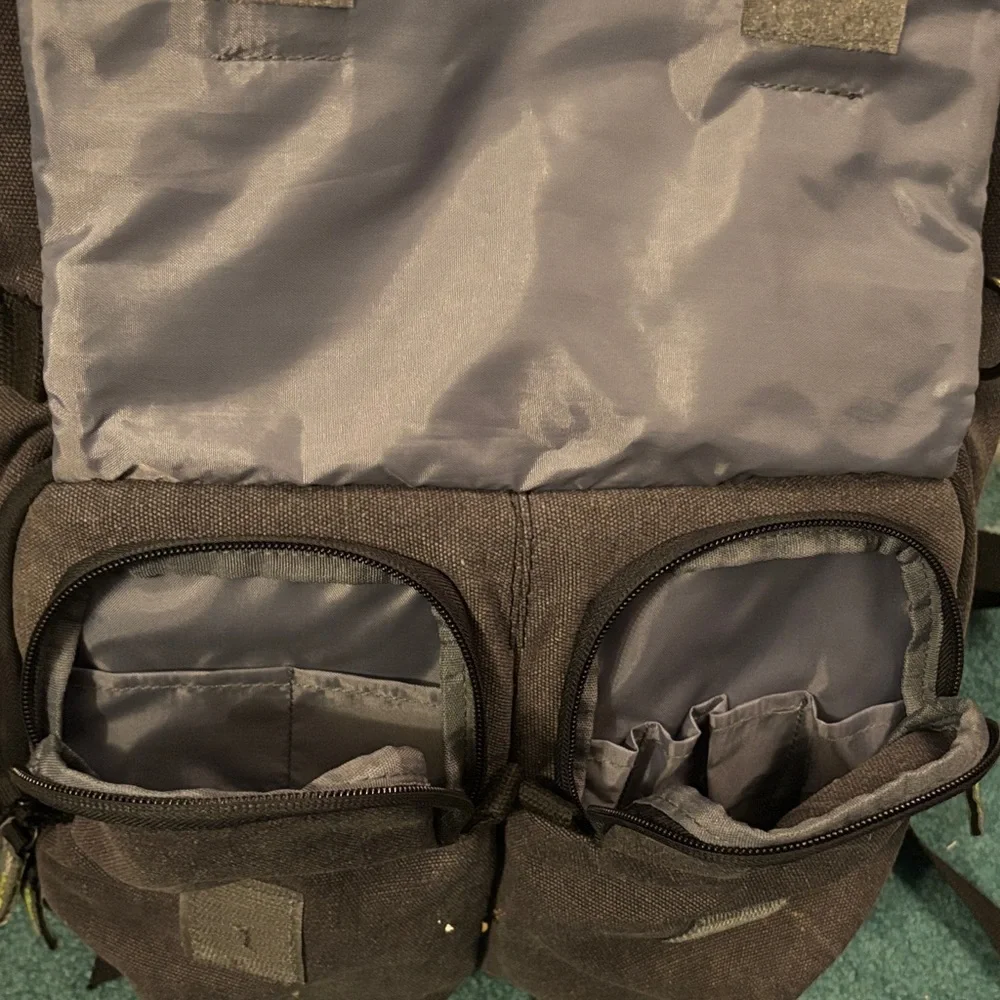 Black Canvas Backpack for Camera